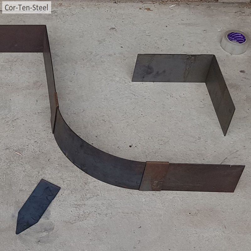 corten edging pre made curves and corners
