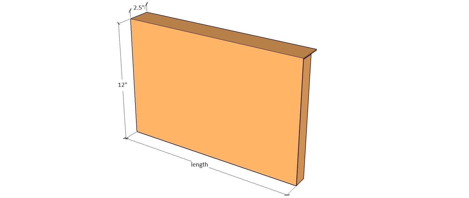 corten edging 12" tall with 2.5" wide flat top layout drawing