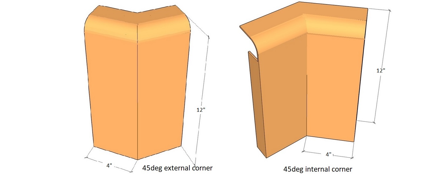 corten edge rolled edge 45deg corner 4" tall 2.5" wide