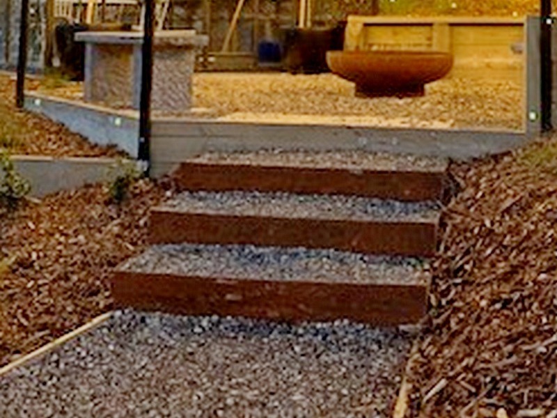 corten folded sides step risers